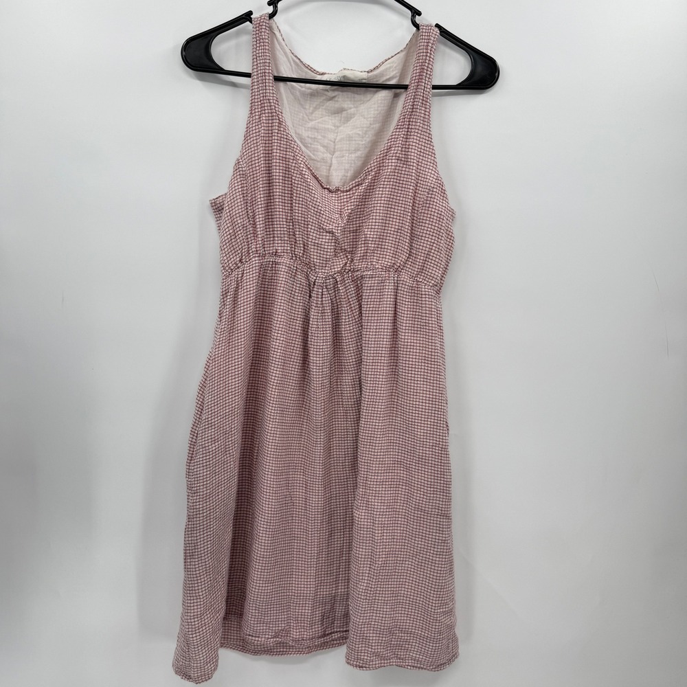 Carve‎ Designs Women's Size 10 Pink Plaid Smocked Waist Dress Pockets
